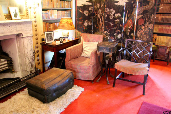 Furniture grouping with Chinese screen in Chinese sitting room at Newhailes. Musselburgh, Scotland.
