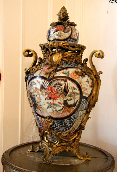 Japanese Imari vase with French Rococo mounts at Hill of Tarvit Mansion. Cupar, Scotland.