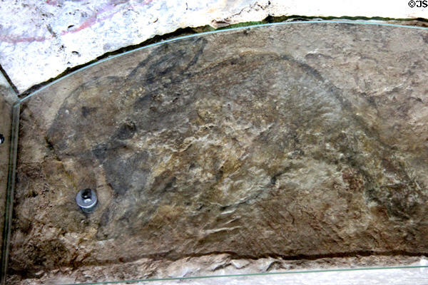 Painted wall detail of rabbit at Huntingtower Castle. Perth, Scotland.
