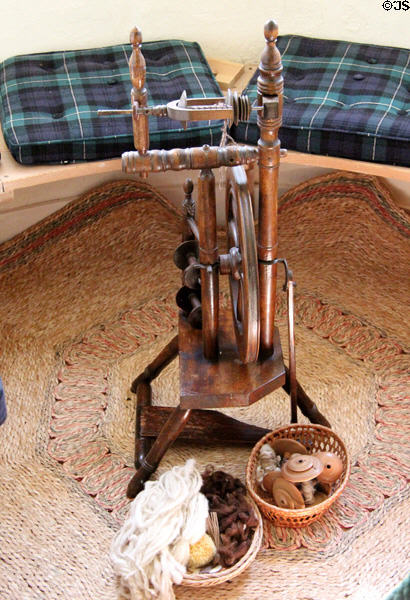 Small spinning wheel at Craigievar Castle. Alford, Scotland.