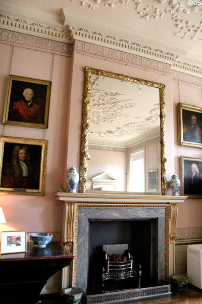 Vestibule fireplace at Duff House. Banff, Scotland.