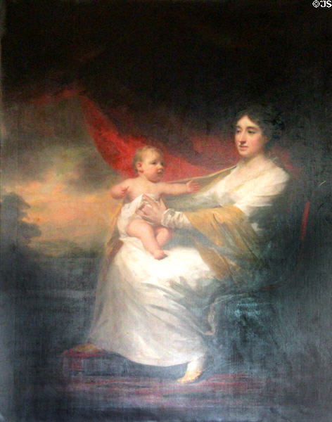 Portrait of Charlotte Hall, Lady Hume Campbell & baby by Sir Henry Raeburn at Duff House. Banff, Scotland.