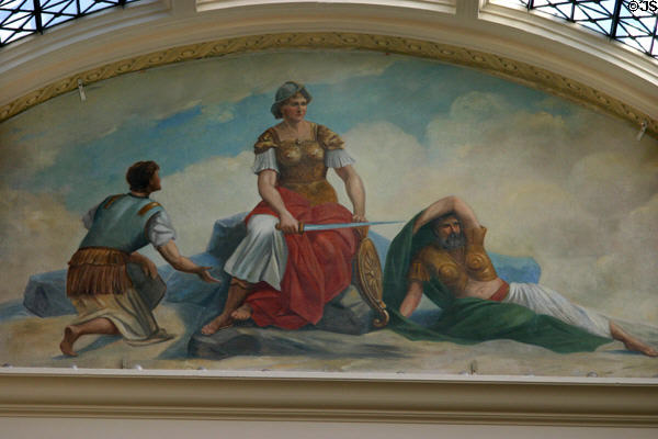Mural of War by Paul Heerwagen in Arkansas State Capitol. Little Rock, AR.