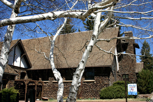 Church of the Epiphany & birch trees. Flagstaff, AZ.