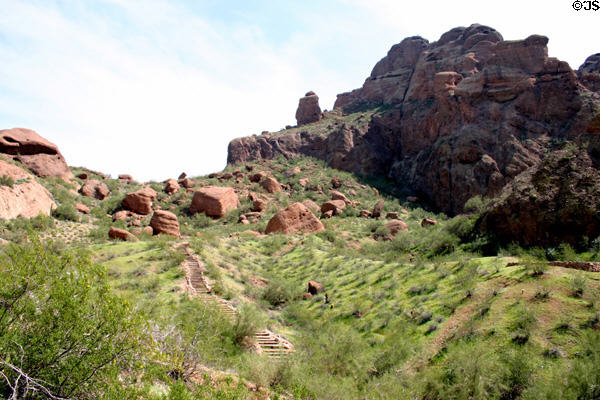 Hiking trail in Echo Canyon Park. Phoenix, AZ.