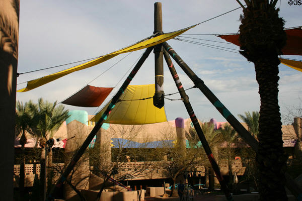 Brilliant colors of Pedregal Plaza Festival Marketplace. Scottsdale, AZ.