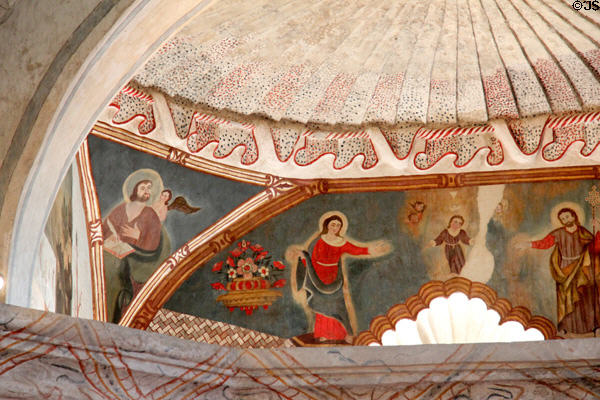 Squinch mural of St Matthew the Evangelist at Mission San Xavier del Bac. Tucson, AZ.