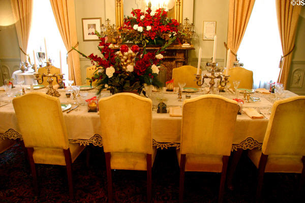 Dining room in California Governor's Mansion. Sacramento, CA.