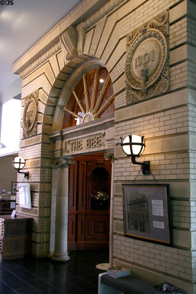 Sacramento Bee office facade (1901) in Gold Rush History Center. Sacramento, CA.