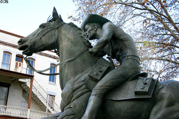 Pony Express monument (1976) by Thomas Holland in Old Sacramento. Sacramento, CA.