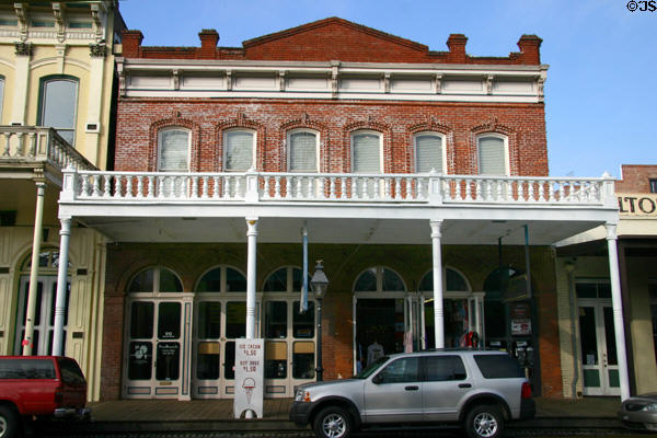 Schroth Building housed Eureka Swimming Baths in 1854 in Old Sacramento. Sacramento, CA.