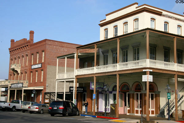 Old West atmosphere along J Street of Old Sacramento. Sacramento, CA.