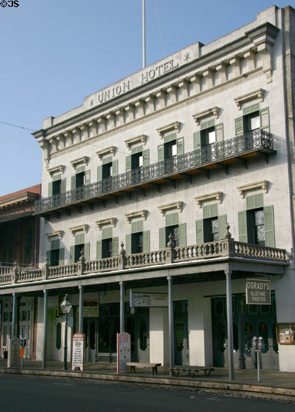 Union Hotel (c1852) originally the Veranda Hotel was popular with early politicians in Old Sacramento. Sacramento, CA.
