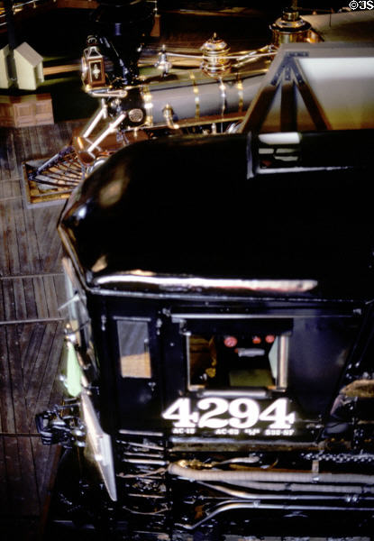 Southern Pacific No. 4294 Baldwin 4-8-8-2 with forward cab (1944) by Baldwin at California State Railroad Museum. Sacramento, CA.