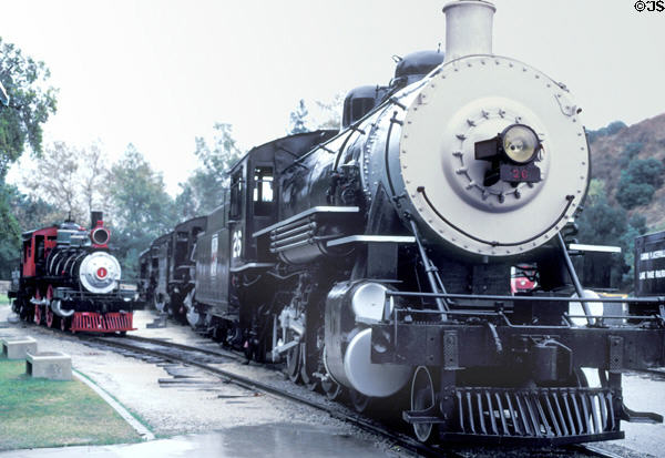 Steam locomotives at Travel Town railway museum. Los Angeles, CA.