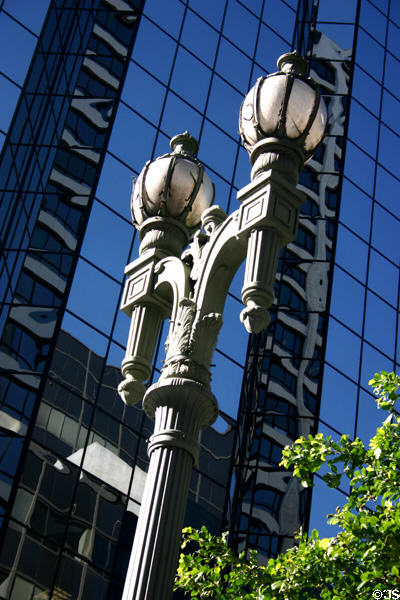 Dual lamp stand of downtown Los Angeles. Los Angeles, CA.