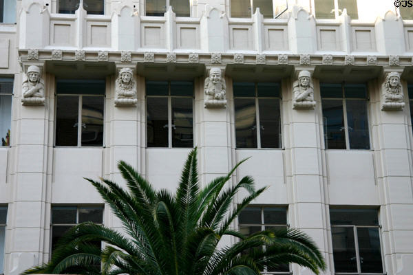 Gargoyles on facade of 6253 Hollywood Blvd. Hollywood, CA.