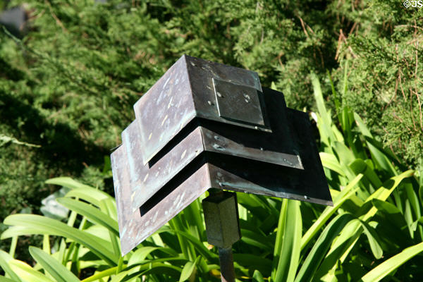 Garden lamp of Wayfarers Chapel. Rancho Palos Verdes, CA.