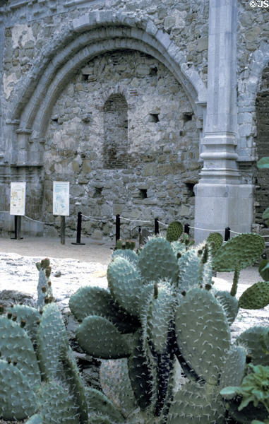 Ruins of second church (c1800) which collapsed during the earthquake of 1812 at Mission San Juan Capistrano. Capistrano, CA.