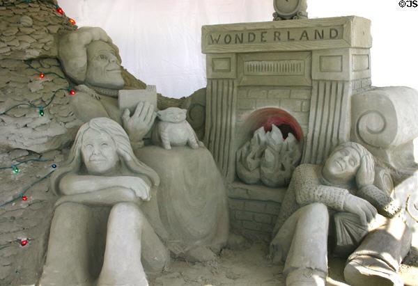 Christmas sand sculpture in Ocean Beach. San Diego, CA.