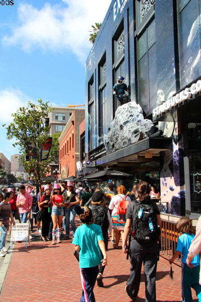 Streetscape of Gaslamp Quarter during Comic-Con International. San Diego, CA.