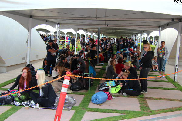 Organized overnight lines waiting for biggest conferences at Comic-Con International. San Diego, CA.