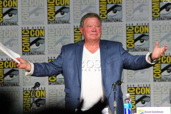 Actor William Shatner speaks at Comic-Con International. San Diego, CA.