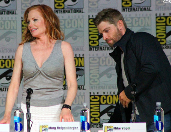 Actors Marg Helgenberger & Mike Vogel of "Under the Dome" speak at Comic-Con International. San Diego, CA.