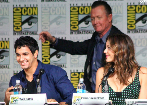 Elyes Gabel, Robert Patrick & Katharine McPhee of "Scorpion" at Comic-Con International. San Diego, CA.