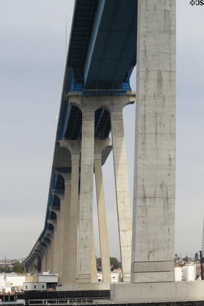Coronado Bridge over shipping channel. San Diego, CA.