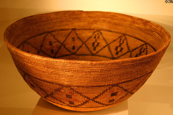 Kumeyaay coiled basket in museum of Cabrillo National Monument. San Diego, CA.