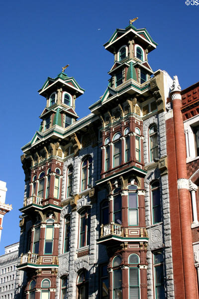 Louis Bank of Commerce (1888) (835 5th Ave.) in Gaslamp Quarter. San Diego, CA. Style: Baroque Revival. Architect: Clemment & Stannard.