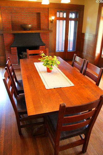 Dining room arts & crafts table & chairs at Marston House Museum. San Diego, CA.