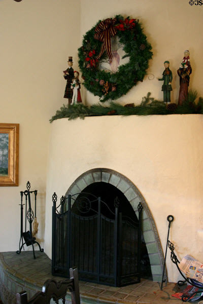 Fireplace in The Inn. Rancho Santa Fe, CA.