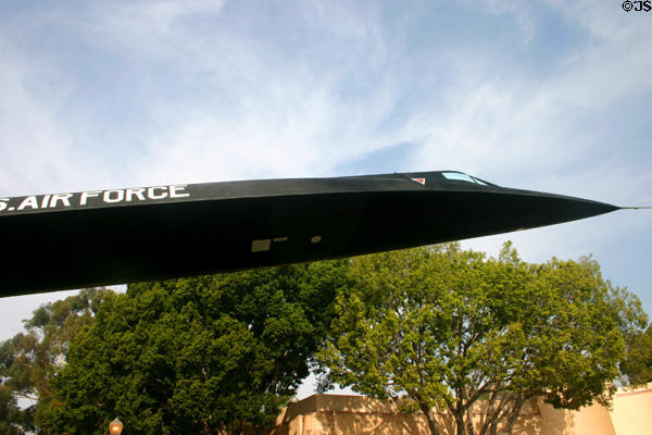 Lockheed A-12 Blackbird titanium nose outside San Diego Aerospace Museum. San Diego, CA.