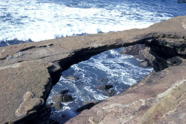Natural rock arch on Point Loma. San Diego, CA.