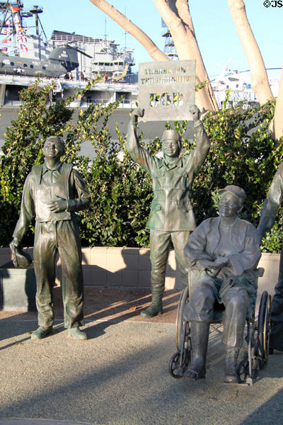 "Thanks for the Memories" detail of American troops at National Salute to Bob Hope monument. San Diego, CA.