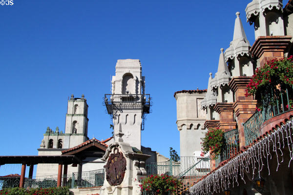 Mission Inn (1902-32) (3649 Mission Inn Ave.). Riverside, CA. Style: Mission / Spanish Revival. Architect: Arthur B. Benton, Myron Hunt, G. Stanley Wilson, Peter Weber. On National Register.