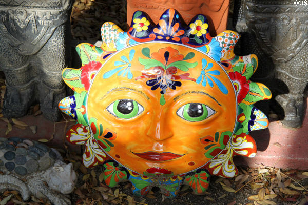 Ceramic decorative mask in shop. Temecula, CA.