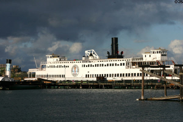 Northwestern Pacific ferry boat Eureka (1890) a sidewheel paddle steamboat at Maritime National Historical Park. San Francisco, CA.