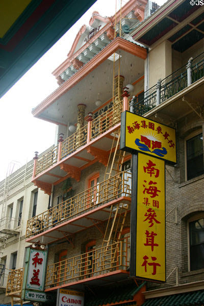 Balconies in Chinatown. San Francisco, CA.
