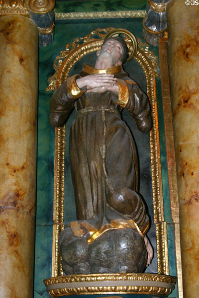San Francisco Solano, a 16th c missionary to Peru, from right side altar of Mission Dolores. San Francisco, CA.