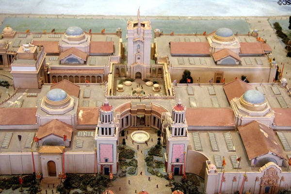 Major exhibition building detail of Panama-Pacific International Exposition (1915) model at California Historical Society. San Francisco, CA.