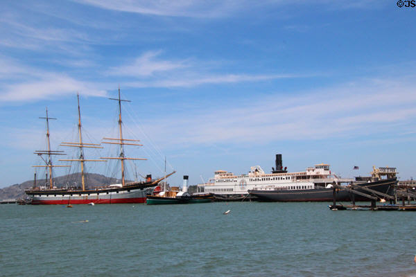 Hyde Street Pier with Maritime National Historical Park. San Francisco, CA.