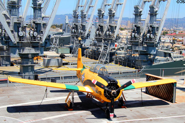 T-28B Trojan trainer (1950s-1980s) on USS Hornet CV-12. Alameda, CA.