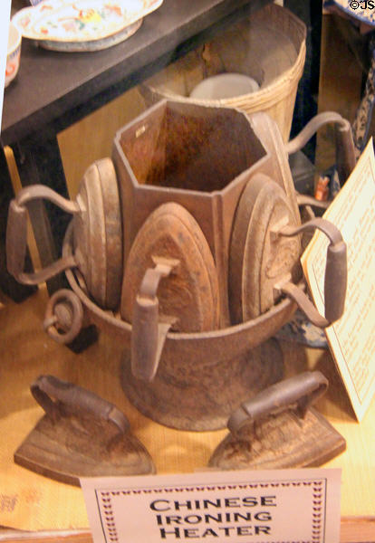 Chinese ironing heater at Mariposa Museum. Mariposa, CA.