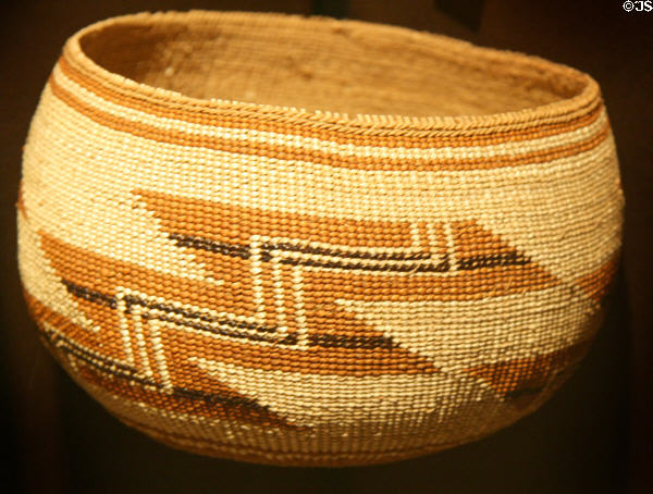 Karuk native trinket basket at Siskiyou County Museum?. Yreka, CA.