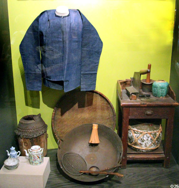 Chinese cultural objects from 19th C at Oakland Museum of California. Oakland, CA.