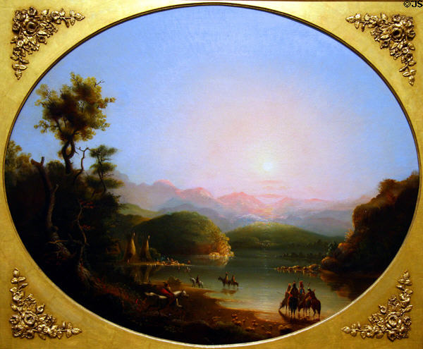 Shoshone Indians at Mountain Lake painting by Alfred Jacob Miller at Denver Art Museum. Denver, CO.