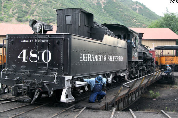Aligning Durango & Silverton turntable. Durango, CO.